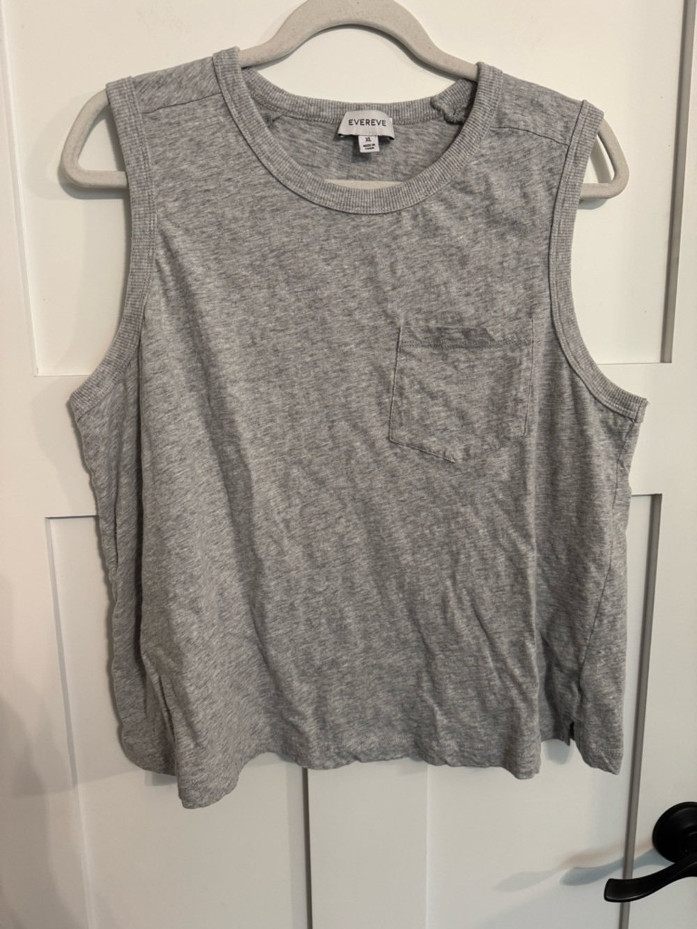 Evereve Heather Gray Pocket Muscle Tank - 100% cotton
